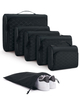 custom logo 6 piece trip cloth suitcase cubes luggage organizer bags underwear weekend compression packing cubes for travel