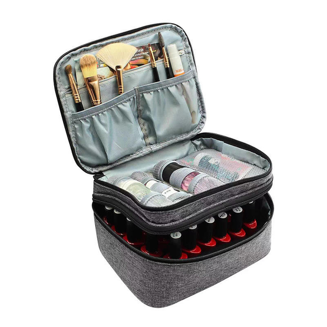 Customizable Logo High Quality Water-resistant Travel Polyester Toiletry Makeup Cosmetic Make Up Tote Pouch Bag for Women Men