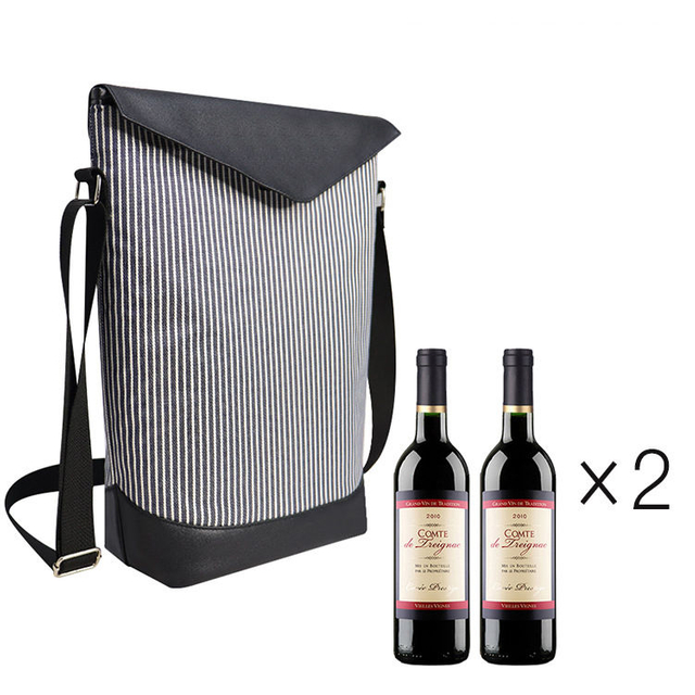 Amazon hot selling thermal wine cooler bag wholesale reusable champagne carrier wine bottle bag for gifts