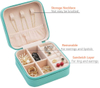 Amazon\'s Hot Sells Mini Leather Velvet Jewellery Storage Case Travel Organizer Custom Jewelry Bag Packaging Luxury Box with Logo
