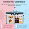 Collapsible Storage Cooler Bag Large Picnic Basket Insulated Grocery Shopping Bag Traveling Hiking Camping Thermal Tote Bag