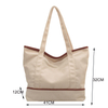 Large Shopping Canvas Tote Bags with Zipper Wholesale Custom Shopping Tote Women Shoulder Bag