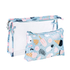 Customized Full Logo Printing Transparent Pvc Makeup Pouch Cosmetic Sample Pouch Packaging Set