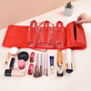Hot Sale PU Leather Cosmetic Toiletries Roll Up Brush Container Storage Bag Detachable Toiletry Cosmetic Bag