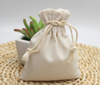 Reusable custom logo printed organic cotton canvas drawstring bag jewelry pouch for gift packaging