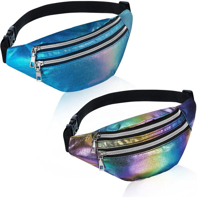 High Quality Designer Laser Running Pouch Belt Waist Pack Phone Bag Outdoor Leather Fanny Pack Waist Bag