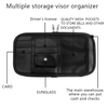 Car Space Hanging Card Phone Storage Pouch PU Leather Car Sun Visor Organizer Bag