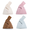 Simple Knot Tote Bag Japanese Style Corduroy Wind Wrist Bag Change Carry Bent Mobile Phone Key Knot Strap Bag