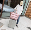 Woman large travel weekender quilt stitching bags nylon light purple quilted puffer bag handbag puffy bag tote