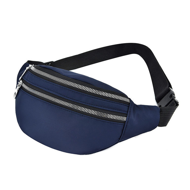 Outdoor high quality cheap promotional belt pouch bag custom fashion unisex blue waist bag fanny pack crossbody