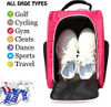 Custom logo golf shoe bag zippered golf shoe carrier bag with mesh ventilation and side pockets for golf balls