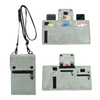 Lightweight RFID protected badge ID card holder travel neck pouch wallet nylon wallet neck sling bag for men