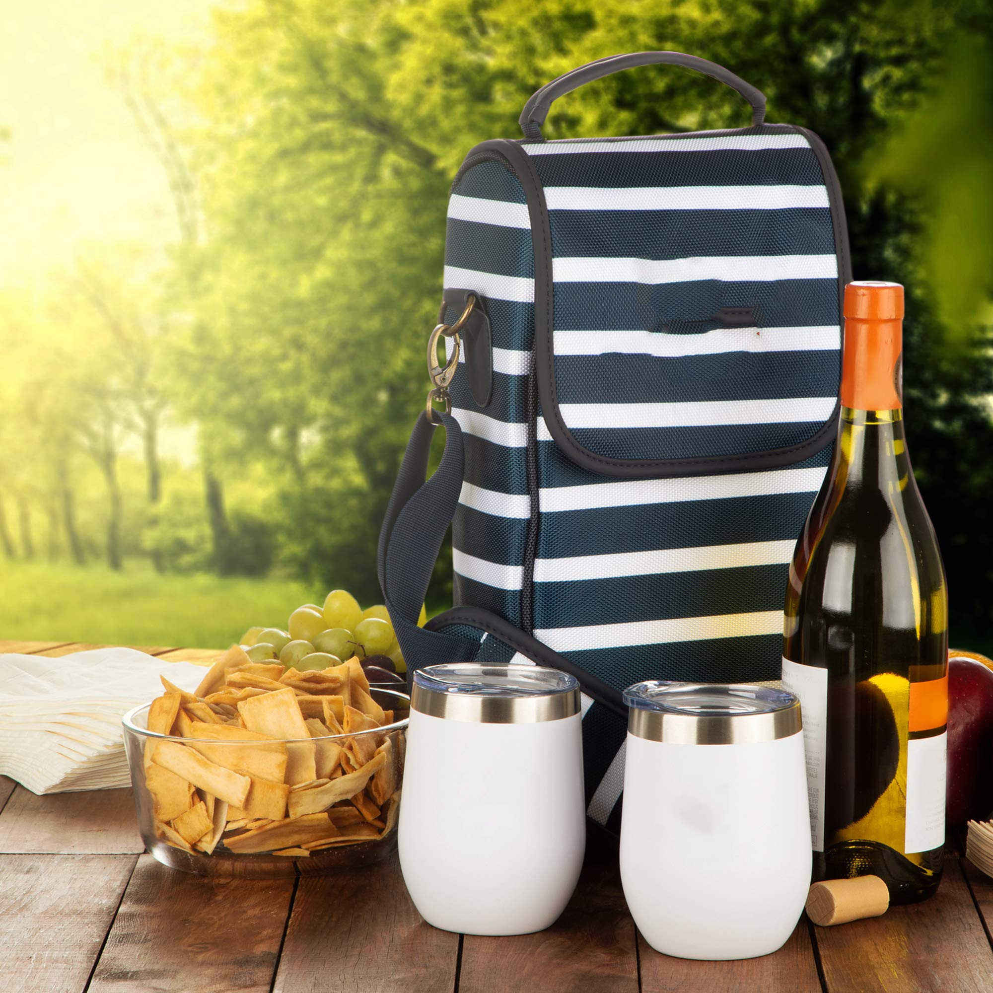 Wholesale 2 bottles Insulated Portable cooler Wine Carrier Bag Case Water Resistant Tote wine thermal Bags for Women men