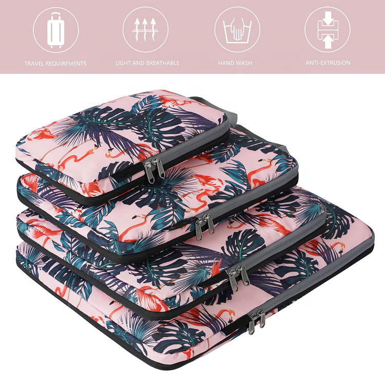 wholesale large capacity expandable packing organizer customized printing travel lady compression packing cubes wholesale