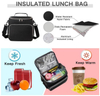 Black Waterproof School Travelling Gym Lunch Cooler Bags Insulated Foil Thermal Bag for Hot And Cold Food Drinks