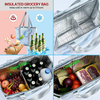 Large Insulated Custom Reusable Sublimation Printing Grocery Shopping Tote Bag, Waterproof Insulated Cooler Bags