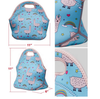 Custom Full Printing Sublimation Neoprene Lunch Tote Bag for Children Kids Portable Insulated Thermal Cooler Bag