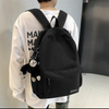 custom logo water resistant nylon backpack with laptop compartment lightweight casual work bookbag with water bottle pocket