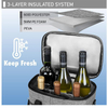 Gray Large Capacity 6 Bottle Aluminum Foil Cooler Zipper Bag Insulated Wine Bags Handbags Thermal Organizer