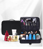Customize Logo Portable Cosmetic Make Up Case Bag for Ladies Black Beauty Bag 3 Layers Makeup Case