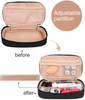 Cosmetic Bag for Women 2 Layer Travel Makeup Organizer Purse Pouch Compact Capacity for Daily Use Makeup Brush Holder