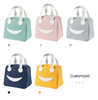 Thick Aluminum Foil Insulated Lunch Bag, Cute Smiley Face Cooler Bag, Waterproof Oxford Cloth Bento Bag