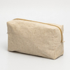 Custom Factory Cost Eco Friendly Cosmetic Bag Natural Unisex Linen Cosmetic Makeup Pouch Hemp Toiletry Bags