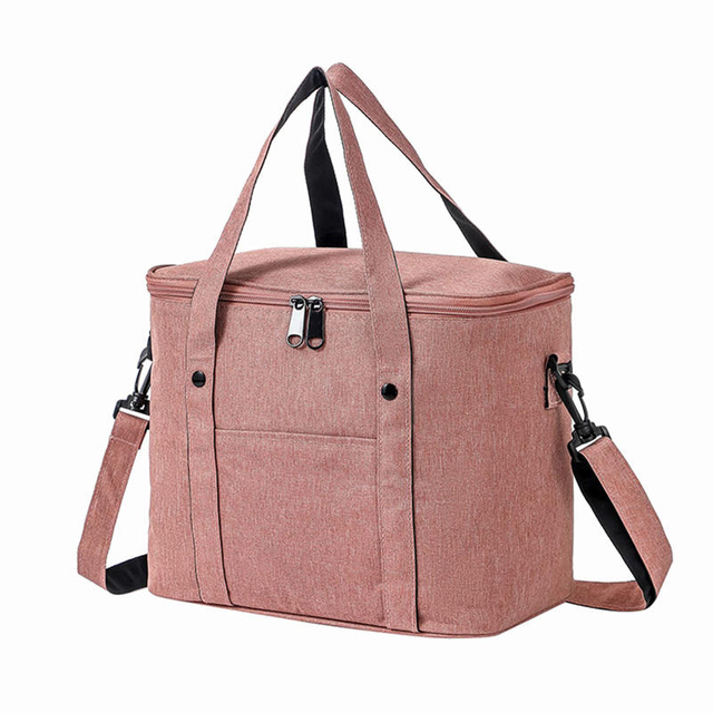 Wholesale Canvas Polyester Large Capacity Insulated Beach Picnic Bag Cold Thermal Cooler Bag