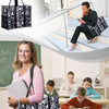 large capacity Teacher book and clothes tote Bag with pockets and mesh pockets inside for women