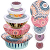 Custom Retro Style Reusable Stretch Bowl Covers Elastic Food Storage Covers Cotton Bread Lids for Food, Fruits