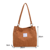 Functional Shoulder Women Handbags Ladies Shoulder Bags Handbag Corduroy Tote Bag Custom Printed for Travel Shopping Work