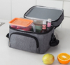Man Women Portable Reusable Office Food Prep Soft Lunch Bag Freezer Pack Two Compartments Insulated Cooler Bag with Handles