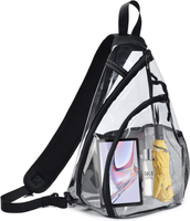 Fashion waterproof large transparent clear pvc sling shoulder bags travel outdoor custom logo mens crossbody bag