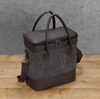 Luxury Waxed Canvas Cooler Bag with Dividers Portable Waterproof Good Quality Wine Bottle Cooler Bag for Women