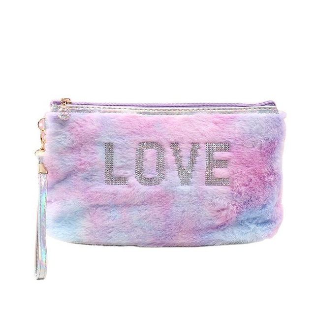 Custom Sequins Embroidery Women Velvet Make Up Pouch Cosmetic Wholesale Makeup Travel Pouch Cosmetics