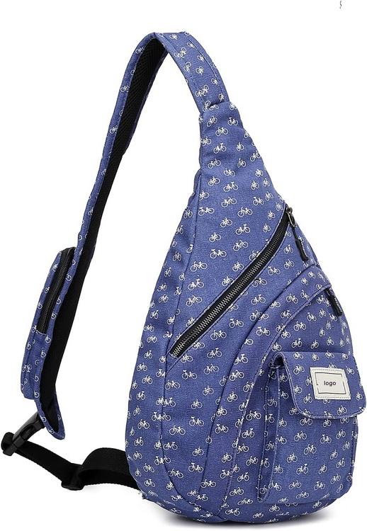 Customized brand color men wholesale travel chest bags shoulder canvas multi pockets crossbody sling bag long single strap