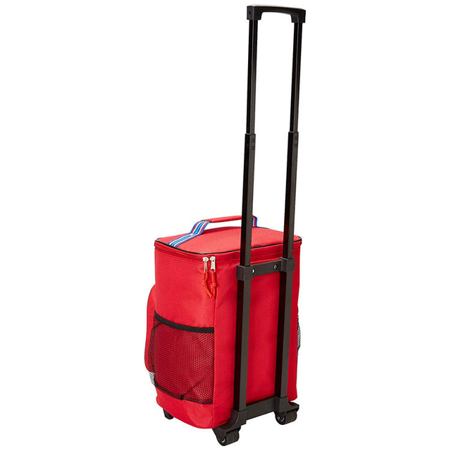 2-Section 40-Cans Capacity Cooler Bag Trolley with Thermal Insulation