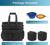 2 Collapsible Water Bowls and 2 Food Containers All in One Weekend Dog Travel Kit Pet Tote Organizer Supplies Travel Bag