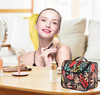 Fashion Lady Sublimation Printing Hanging Toiletry Cosmetic Bag Water Resistant Travel Makeup Organizer with Hook
