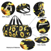 Cute Sunflower Printing Women Gym Sport Bag Weekend Overnight Travel Duffle Tote Bag With Shoe Compartment