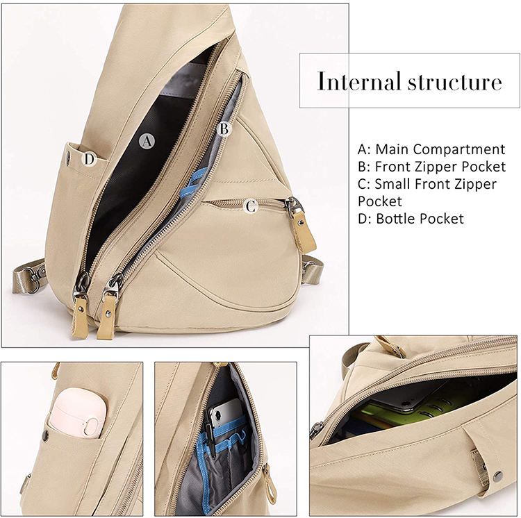 Leisure Business Waterproof Single Shoulder Crossbody Sling Bag Messenger Nylon Chest Bag Streetwear for Men