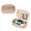 Portable Handle PU Leather Cosmetic Storage Bag Multifunction Travel Makeup Brush Small Accessories Organizer Case