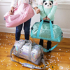 Customized weekend pink glitter duffle bag portable small carry on kids girl dance duffel bags for sports fitness