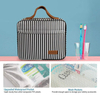 Fashion Striped Women Customized Bathroom Makeup Storage Foldable Cosmetic Case Personal Organizer Toiletry Bag