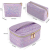 Cute Laser PU Makeup Bag Set Waterproof Travel Cosmetic Organizer Bags