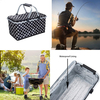 Large Size Picnic Basket 35L- Strong Aluminum Frame -Waterproof Lining - Collapsible Design for Easy Storage - Take It Camping