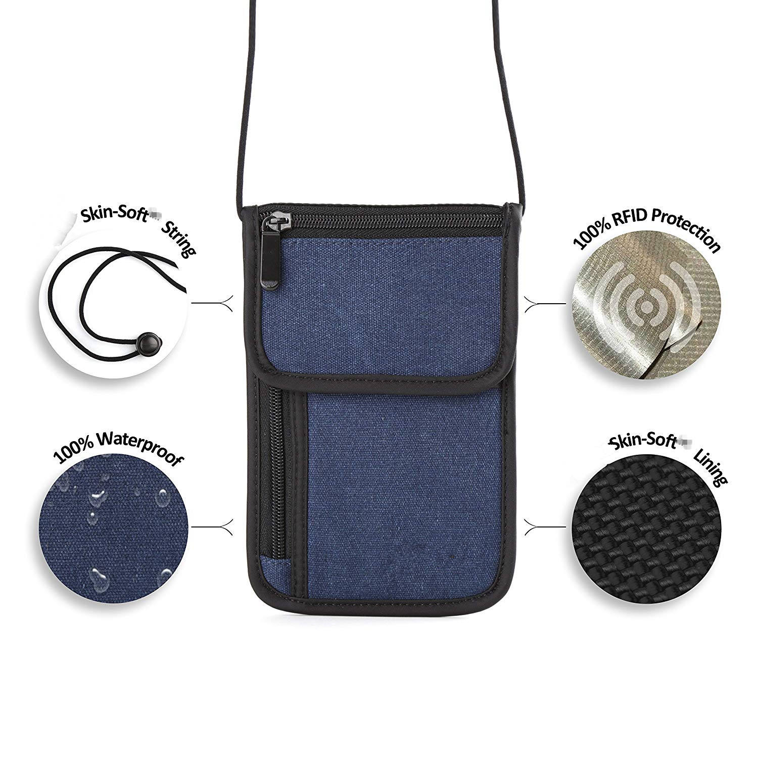 Passport Holder RFID Safe The Classic Neck Travel Passport Wallet
