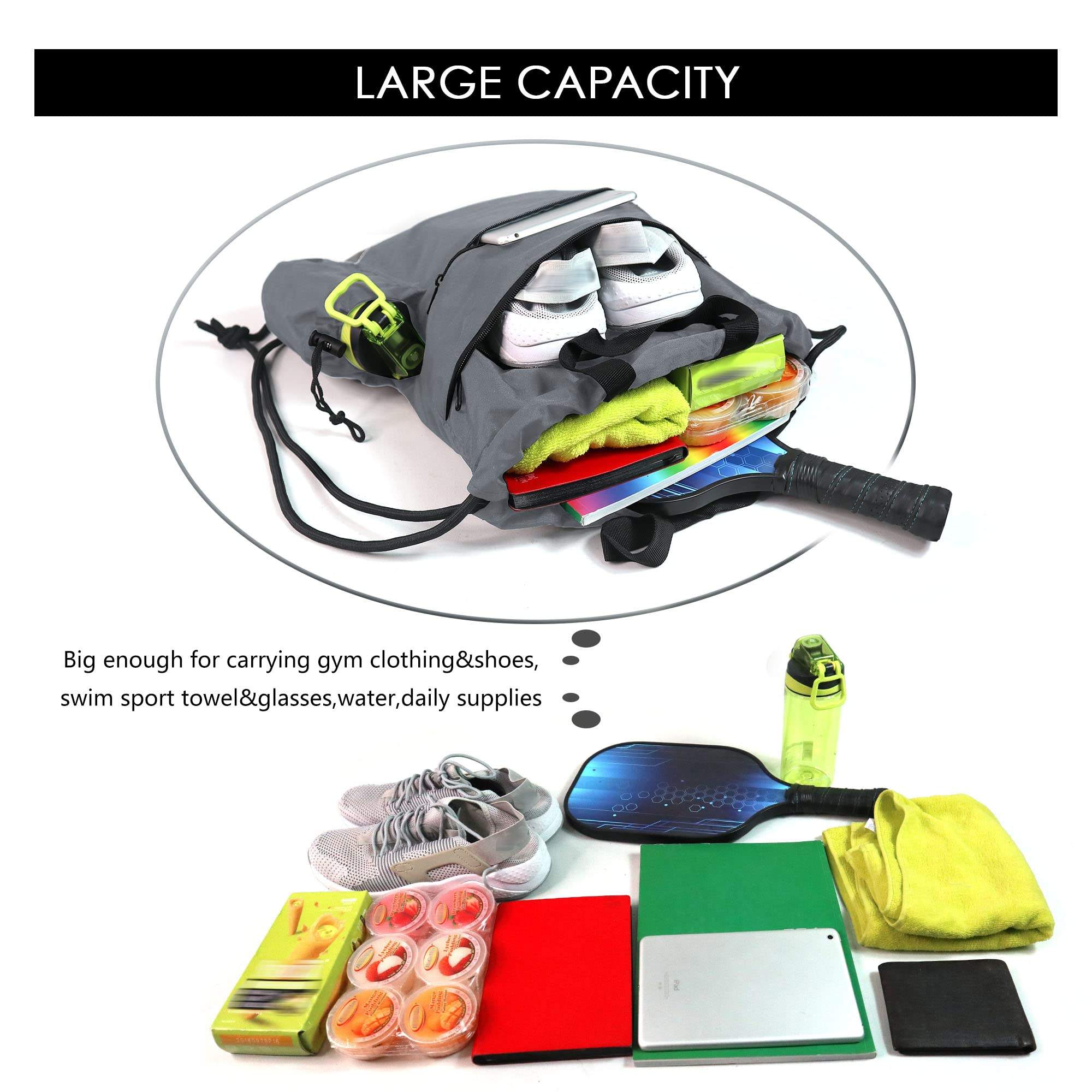 new Wholesale Waterproof Cheaper Custom Logo Lightweight Daypack Foldable Drawstring Shopping Backpack Bag Soccer Sport Bag