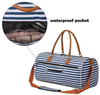 Custom Logo Striped Leather Custom Logo Gym Duffel Bags Sport Duffle Weekend Travel Bag with Shoes Compartment