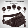 Outdoor Factory Price Brown PU Leather Waist Bag for Travel Waterproof Chest Crossbody Shoulder Bum Fanny Pack Bag